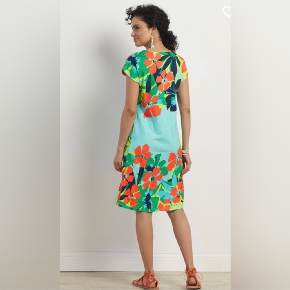 Soft Surroundings Leilani Tropical Flower Dress Cotton size Large